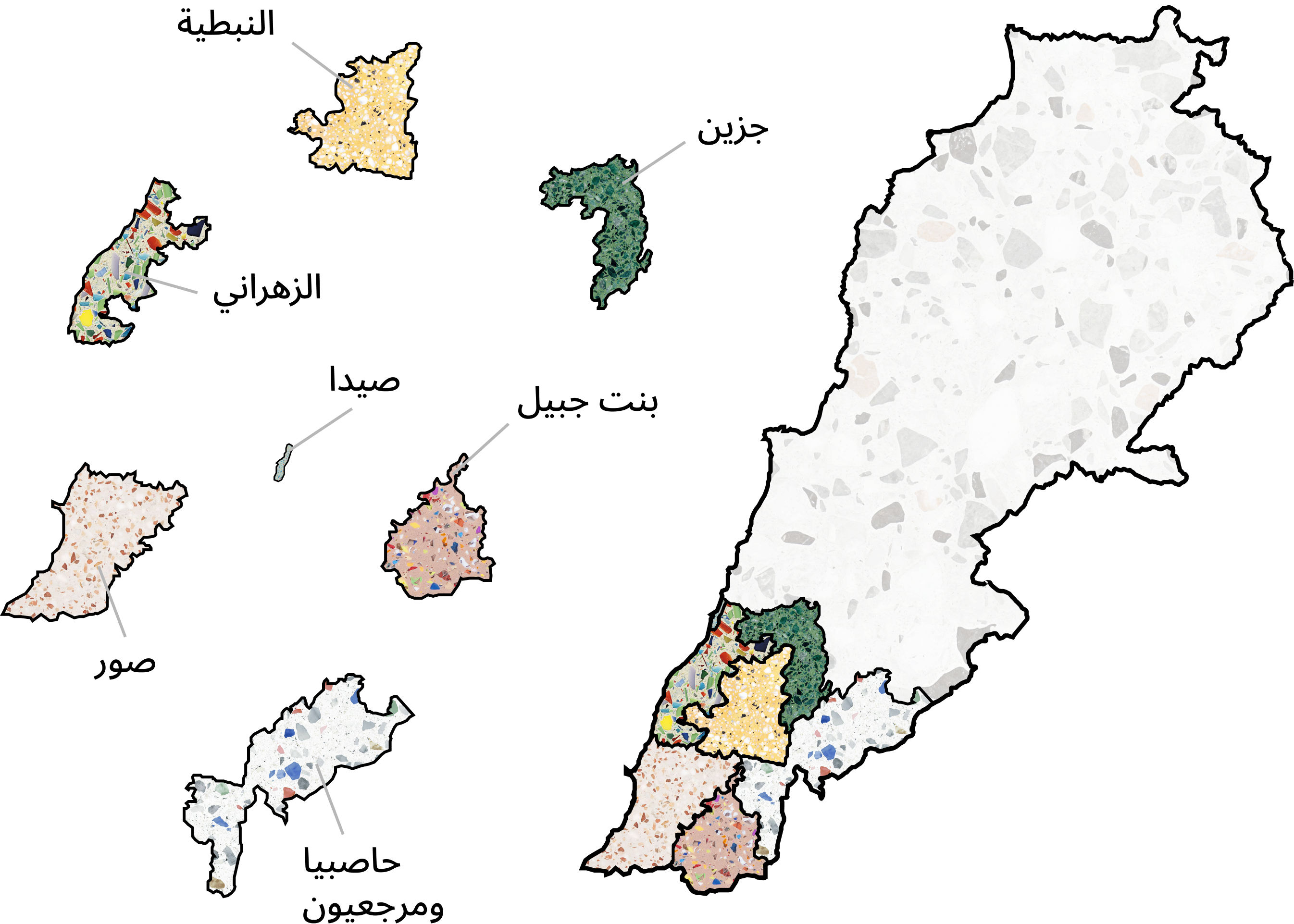 Lebanon regions map